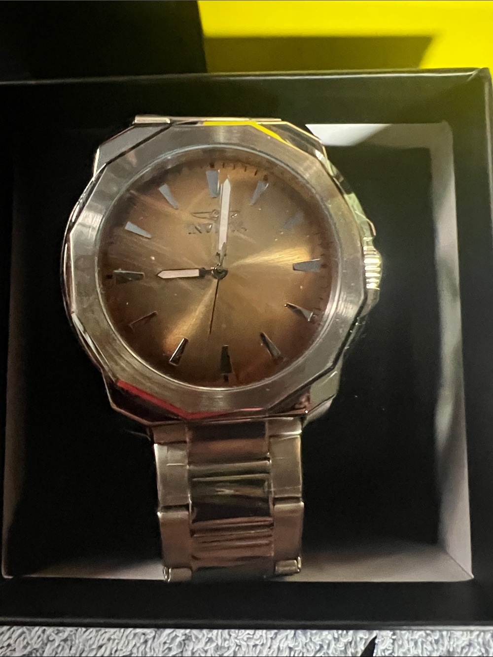 Invicta Men's Silver Tone Watch with Gradient beige Dial - Picture 2 of 3